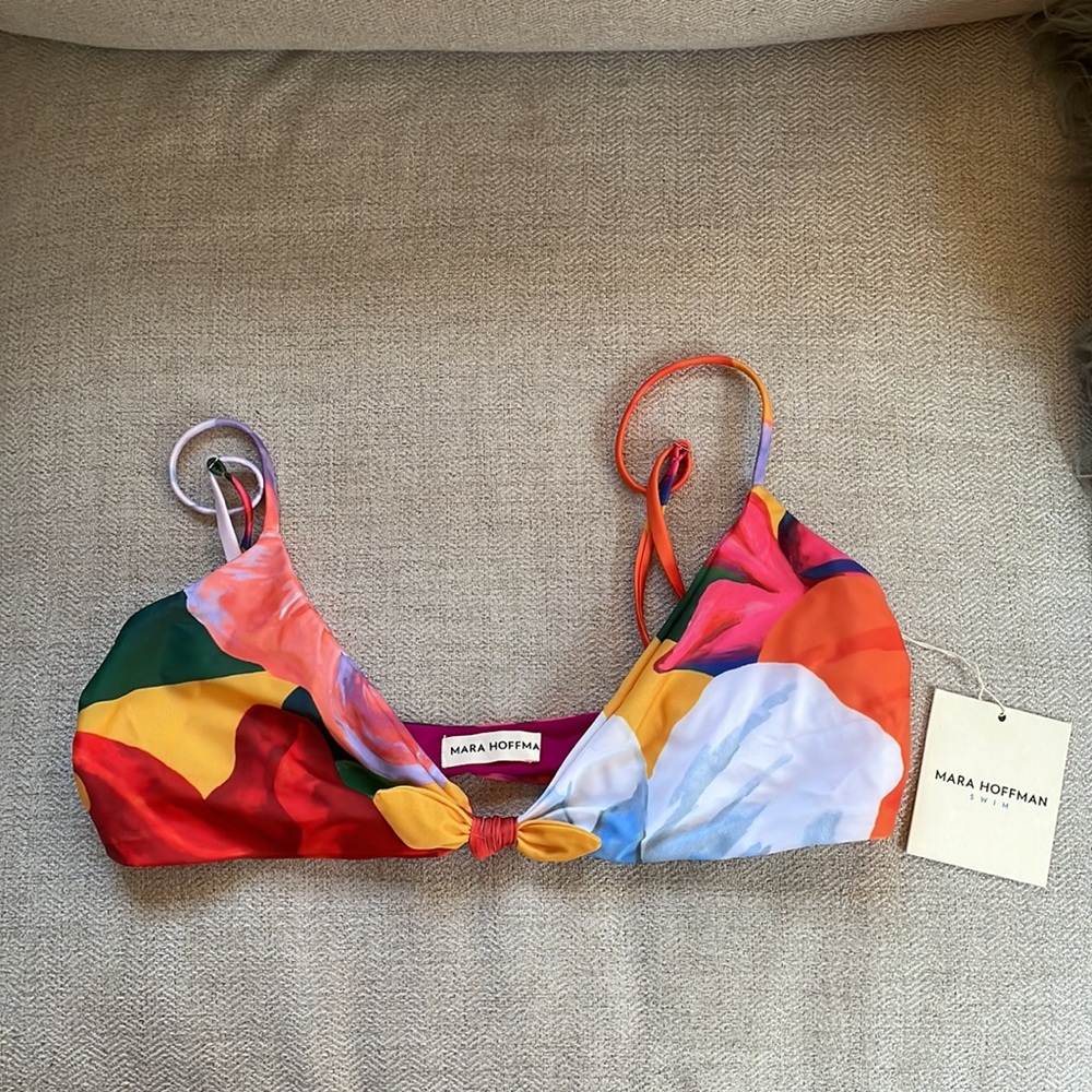 Mara Hoffman Printed Carla Bikini Top NWT